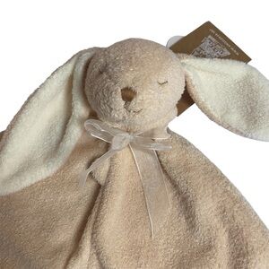 Angel Dear Rabbit Lovey Tan Bunny Mini Security Blanket Sleepy Eyes Sewn 12” NWT